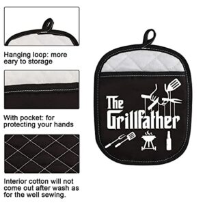 Grill Master BBQ Lover Gift The Grillfather Funny Potholder for Dad Grandpa (The Grillfather)