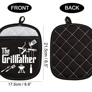 Grill Master BBQ Lover Gift The Grillfather Funny Potholder for Dad Grandpa (The Grillfather)