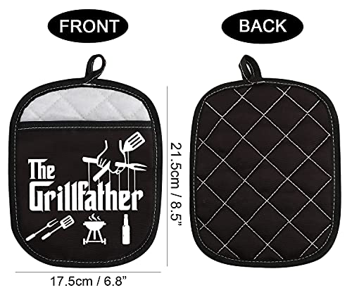 Grill Master BBQ Lover Gift The Grillfather Funny Potholder for Dad Grandpa (The Grillfather)