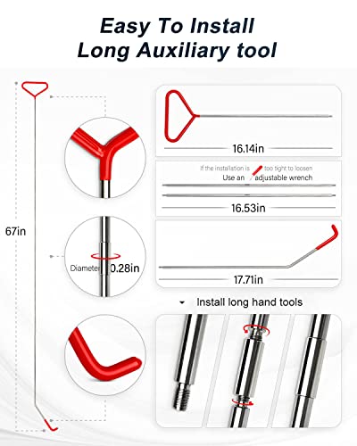 LAYUNI Car Tool Kit de emergencia para automóvil de 18 piezas con cuña para Ventana de automóvil, cuña de aire agarrador de Largo alcance, herramienta de extracción de recorte automático