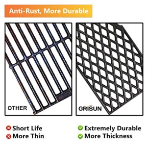 GRISUN Grill Grates for Pit Boss 820 Series, Pro Series 850 Wood Pellet Grills, Heavy Duty Cast Iron Grill Grids for Pit Boss 820 Deluxe Grill, 2 PCS