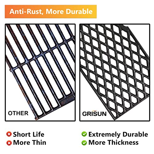 GRISUN Grill Grates for Pit Boss 820 Series, Pro Series 850 Wood Pellet Grills, Heavy Duty Cast Iron Grill Grids for Pit Boss 820 Deluxe Grill, 2 PCS