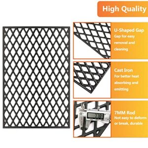 GRISUN Grill Grates for Pit Boss 820 Series, Pro Series 850 Wood Pellet Grills, Heavy Duty Cast Iron Grill Grids for Pit Boss 820 Deluxe Grill, 2 PCS