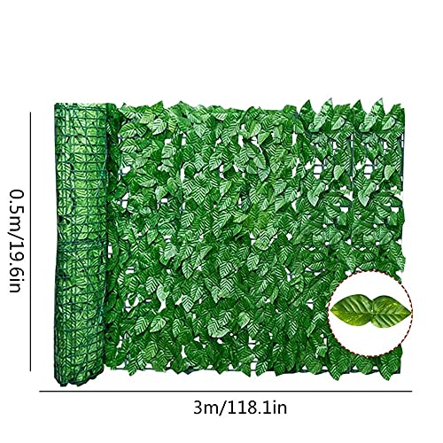 Artificial Ivy Privacy Fence Screen,19.6x118inch Artificial Hedges Fenceand Faux Ivy Vine Leaf Decoration for Outdoor Garden Porch Patio Home Yard