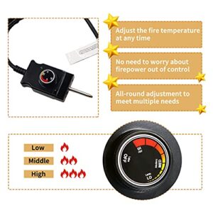 Electric Smoker and Grill Heating Element with Adjustable Thermostat Cord Controller,1500 Watt Heating Element Replacement Part Compatible with Masterbuilt Smokers & Turkey Fryers