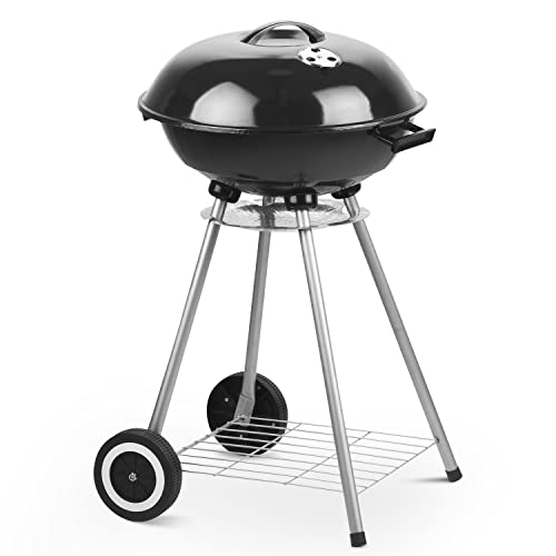 Wonlink Portable Charcoal Grill, 18.5 Inch Camping BBQ Grill with Wheels for Outdoor Cooking Picnic Barbecue