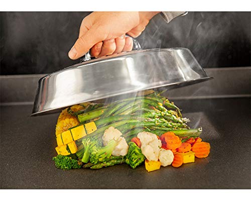 Blackstone Griddle Accessories - 12 Inch Round Basting Cover - Stainless Steel - Cheese Melting Dome and Steaming Cover - Best for Use in Flat Top Grill Cooking Indoor or Outdoor