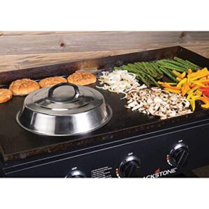 Blackstone Griddle Accessories - 12 Inch Round Basting Cover - Stainless Steel - Cheese Melting Dome and Steaming Cover - Best for Use in Flat Top Grill Cooking Indoor or Outdoor