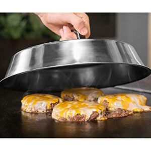 Blackstone Griddle Accessories - 12 Inch Round Basting Cover - Stainless Steel - Cheese Melting Dome and Steaming Cover - Best for Use in Flat Top Grill Cooking Indoor or Outdoor