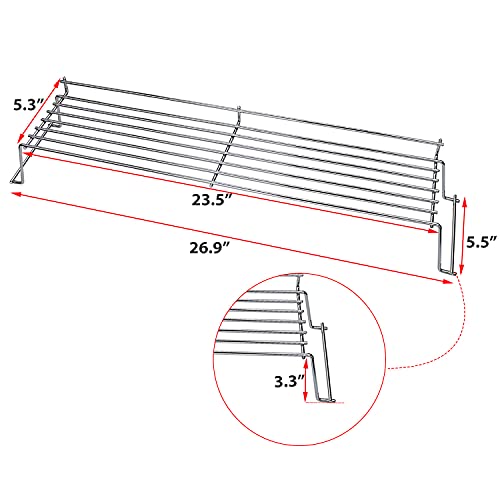 Uniflasy 65054 Grill Warming Rack for Weber Genesis 300 Series Genesis E310 E320 E330, S310 S320, S330(Not Fit Genesis II 300 Grills) 23 1/2 Inch Stainless Steel Grates Warming Grate for 81323, 62749