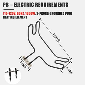 Grill Heating Element Replacement Part for Pit Boss Digital Control Electric Vertical Smoker 2-Series & 3-Series，120v，1650w