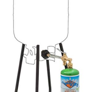 Flame King Refillable 1 lb Empty Propane Cylinder Tank - with Refill Kit and CGA600 Connection - Reusable - Safe and Legal Refill Option - DOT Compliant - 16.4 oz, Green