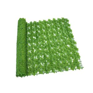 ypeng 2pack 19.68×118.11-inch garden privacy fence screen fake leaves decorative faux grass hedge greenery garland expandable privacy fence for outdoor wall balcony backdrop decor