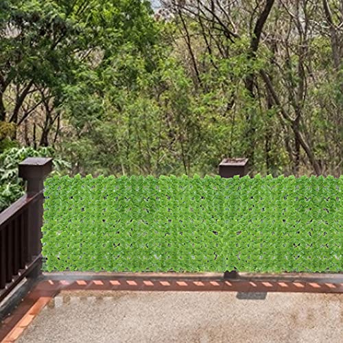 YPeng 2Pack 19.68x118.11-inch Garden Privacy Fence Screen Fake Leaves Decorative Faux Grass Hedge Greenery Garland Expandable Privacy Fence for Outdoor Wall Balcony Backdrop Decor