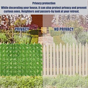 YPeng 2Pack 19.68x118.11-inch Garden Privacy Fence Screen Fake Leaves Decorative Faux Grass Hedge Greenery Garland Expandable Privacy Fence for Outdoor Wall Balcony Backdrop Decor