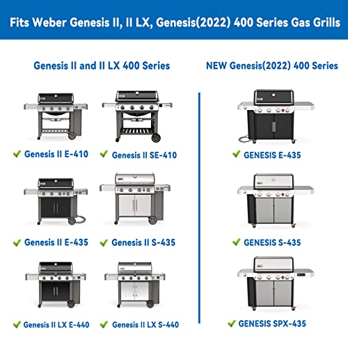 Stanbroil Cast Iron Cooking Grate for Weber Genesis II and Genesis II LX 400 Series Gas Grills - Grill Grid Grate for Genesis 2022 Genesis E-435, Genesis S-435, Genesis SPX-435, Set of 3