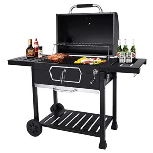 Royal Gourmet CD2030AN 30-Inch Charcoal Grill, Deluxe BBQ Smoker Picnic Camping Patio Backyard Cooking, Black