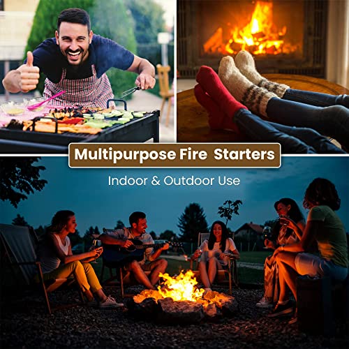 Dextreme Fire Starter Pack of 144/48 Natural Fire Starters Cubes for Wood Stoves, Campfires, BBQ, Grill Pit, Fireplace, Charcoal, Smokers and Camping - Easy to Ignite and Non Toxic… (48 Squares)