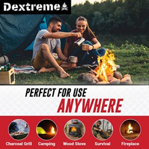 Dextreme Fire Starter Pack of 144/48 Natural Fire Starters Cubes for Wood Stoves, Campfires, BBQ, Grill Pit, Fireplace, Charcoal, Smokers and Camping - Easy to Ignite and Non Toxic… (48 Squares)