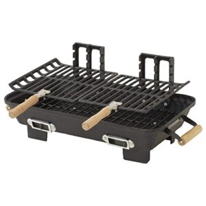 marsh allen 30052amz kay home product’s cast iron hibachi charcoal grill, 10 by 18-inch (limited edition)