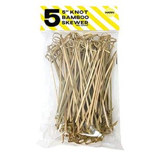 happy sales bamboo knot skewers 5″ 100 pc