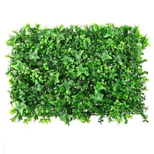 dettelin artificial hedge plant panel, 16x24inch topiary hedge plant grass wall privacy hedge screen panels, vine leaf greenery backdrop decoration