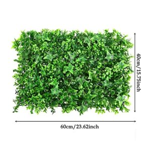 DETTELIN Artificial Hedge Plant Panel, 16x24inch Topiary Hedge Plant Grass Wall Privacy Hedge Screen Panels, Vine Leaf Greenery Backdrop Decoration