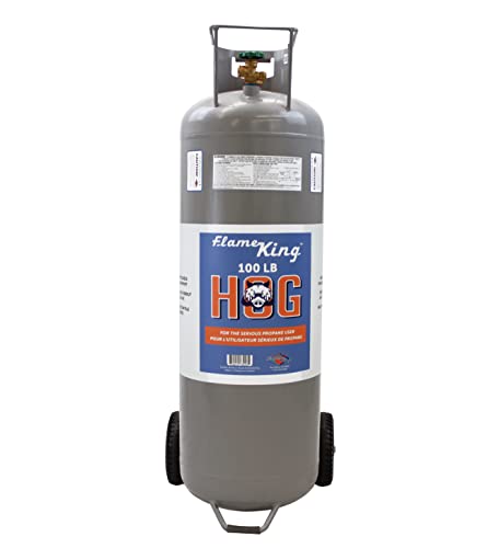 Flame King YSN100HOGb 100 LB Pound Horizontal & Vertical Propane Cylinder Pol Valve, Gray