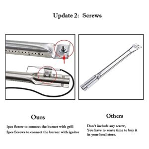 Hisencn Grill Replacement Parts for Charbroil 6 Burner 463230515, 463230514, g431-0300-w2a, G433-0016-W1, Grill Burner, Heat Plate Tent Shield, Adjustable Crossover Tubes, Ignitor Repair kit