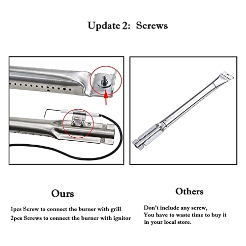 Hisencn Grill Replacement Parts for Charbroil 6 Burner 463230515, 463230514, g431-0300-w2a, G433-0016-W1, Grill Burner, Heat Plate Tent Shield, Adjustable Crossover Tubes, Ignitor Repair kit