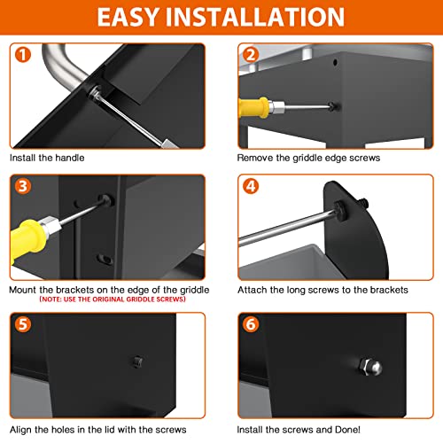 Griddle Lid for Blackstone 36 inch Griddle, Outdoor Hinged Lid Griddle Hard Cover Hood with Handle for 36" Blackstone Flat Top Griddle Station 1554, 1825 Blackstone Griddle Accessories