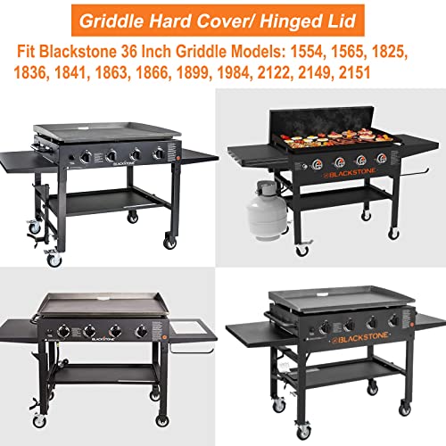 Griddle Lid for Blackstone 36 inch Griddle, Outdoor Hinged Lid Griddle Hard Cover Hood with Handle for 36" Blackstone Flat Top Griddle Station 1554, 1825 Blackstone Griddle Accessories