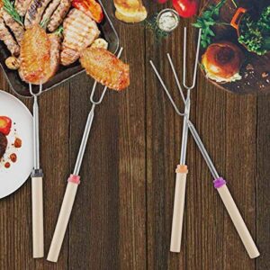 Fzbjayoon Marshmallow Roasting Sticks Set of 15 Smores Skewers Camping Cookware 32 Inch Campfire Roasting Sticks for Kids