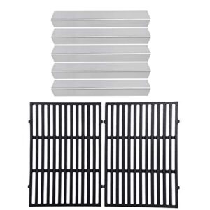 gassaf 15.3 inch flavorizer bars and 17.5 inch grill grates replacement for weber 7636 7638, spirit 300 series e310 e320 e330 s310 s320 s330 gas grills with front control knob (2013-2017)