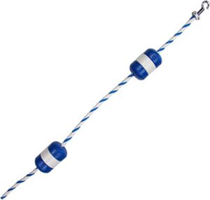 pool safety rope and float kit – 60 feet – 3/4 inch blue and white rope with 5 x 9 inch handi-lock floats