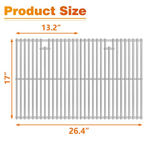 Hisencn 17 Inch Cooking Grates for Home Depot Nexgrill 720-0830H, 720-0830D, 720-0783E, 720-0783C, 5 burner 720-0888, Stainless Steel Cooking Grids Replacement parts for Nexgrill 4&5-Burner Gas Grill