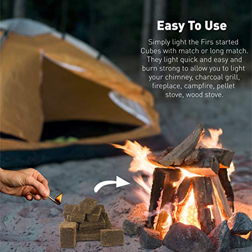 Eco Cubes Fire Starter Squares – Great Fire Starters for Wood Stove, Fireplace, Charcoal Grill – Quantity 168