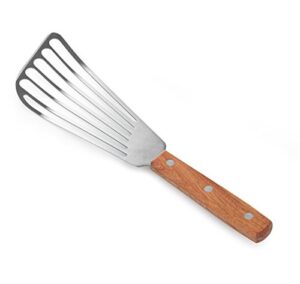 new star foodservice 43068 wood handle fish spatula, 6.5″ blade, silver