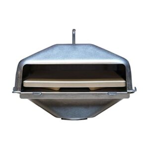 Green Mountain Grills Wood-Fired Steel Pizza Oven Attachment Accessory for Davy Crocket and Trek Model Grills with Square Pizza Stone, Silver