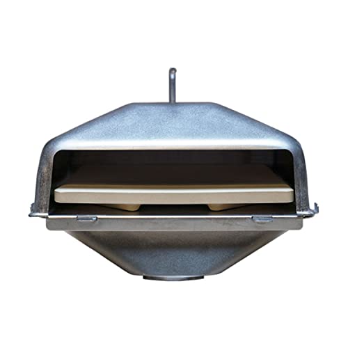 Green Mountain Grills Wood-Fired Steel Pizza Oven Attachment Accessory for Davy Crocket and Trek Model Grills with Square Pizza Stone, Silver