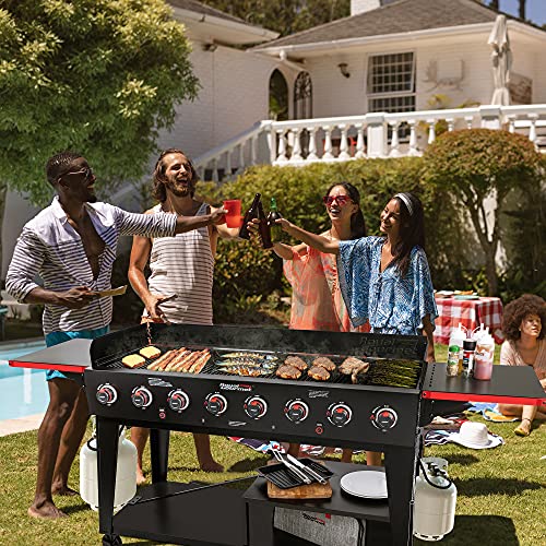 Royal Gourmet GB8003 Flat Top Grills Outdoor Cooking Propane Gas Grill and Griddle Combo, Outdoor Party or Backyard BBQ, Black