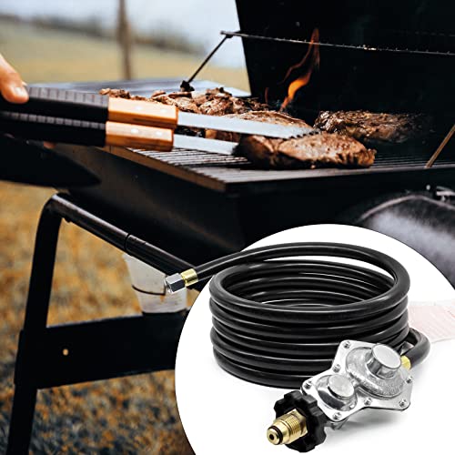 PERTF Two Stage Propane Regulator with 12ft Propane Hose for Mr Heater F273684,Heaters, Barbecue Grills, Gas Generators, Fire pits, RVS, Propane Fireplaces