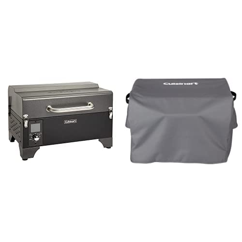 Cuisinart Smoker Bundle - Portable Wood Pellet Grill and Smoker - 256 sq. inch Cooking Space & Portable Pellet Grill Cover