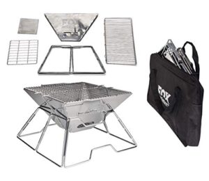 quick grill medium: original folding charcoal bbq grill made from stainless steel/carrying bag for backpacking included /