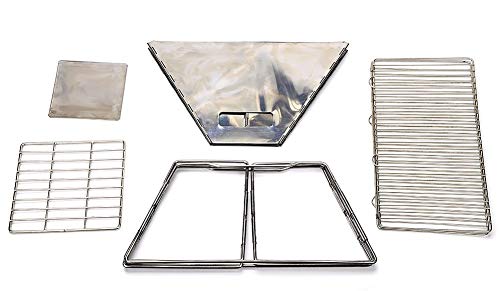 Quick Grill Medium: Original Folding Charcoal BBQ Grill Made from Stainless Steel/Carrying Bag for Backpacking Included /