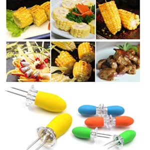 Aeyistry 8 Pcs Stainless Steel BBQ Corn Holders Multifunction for Corn On The Cob Stainless Steel BBQ Tools