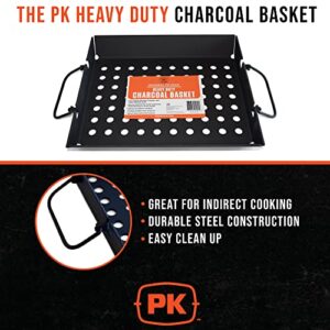 PK Grills Heavy Duty Basket Tray for Barbecue, Fits PK Original and Other Charcoal BBQ Grills, PK99090, Black