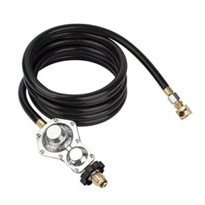 F273684 12 FT Propane Tank Hose with Two Stage Regulator Compatible with Mr Heater Big buddy heaters, RV, Grill, Gas Stove, Range, with POL Interface, Replacement for MR Heater Propane Heater hose Kit