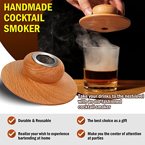 Whiskey Smoker Kit with Torch, Cocktail Smoker Kit, Old Fashioned/Bourbon/Drink Smoker Infuser Kit with 6 Flavors of Wood Chips. Christmas Gift for your Father, Friend and Loved.（No Butane）