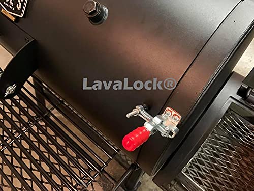 LavaLock® clamps compatible with Oklahoma Joe's Smoker Lid Latch Kit for Longhorn, Highland, 3 in 1 cook chamber lid 2 pack